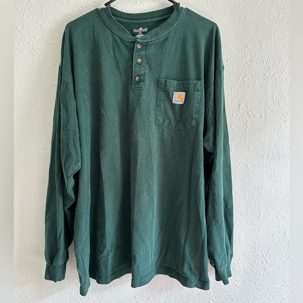 Carhartt Men's Green Long Sleeve Shirt